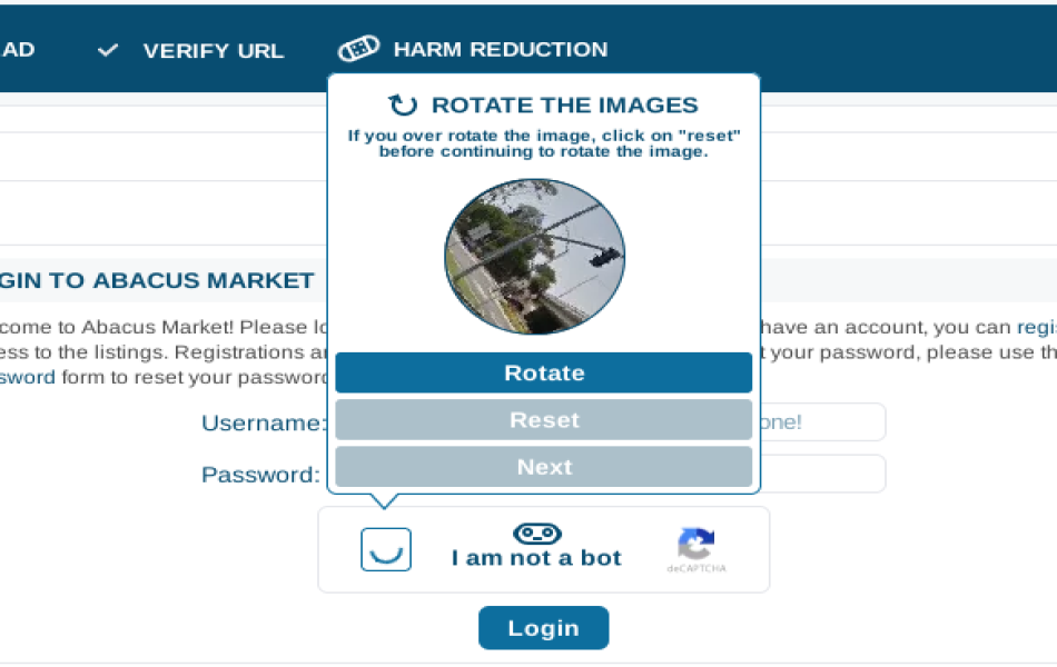 Abacus Market CAPTCHA